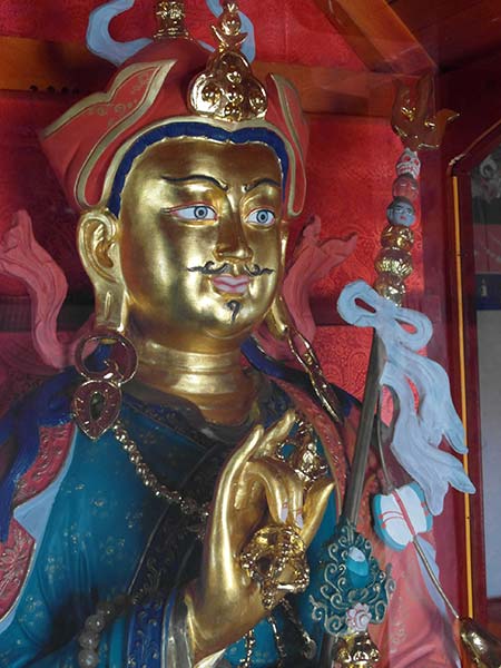 Statue of Padmasambhava, inside stupa at Demchig Hiid Monastery