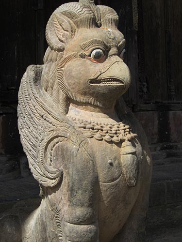 5th Century stone statue of Garuda, Changu Narayan