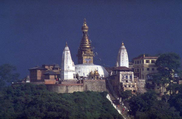 Sacred hill and stupa of Swayambhunath, Kathmandu, Nepal 